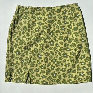 Love on a Hanger Green Floral Skirt Size 3 Groovy BOHO Hippie Garden Nature